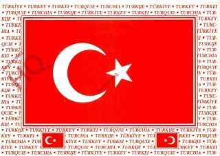 Picture Postcard: - Turkey,  Flag