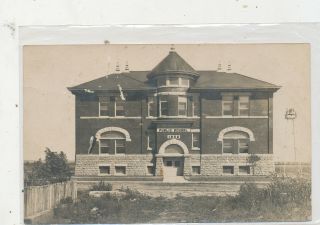 C9901 1908 Rppc Photo Postcard Of Old School House In Kansas