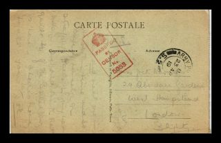 Dr Jim Stamps Passed By Censor British Army In France Front Notre Dame Postcard