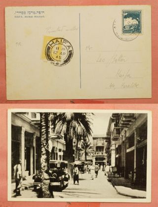 1945 Palestine Postcard To Haifa