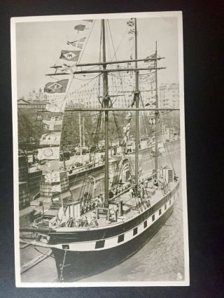 Real Photo Postcard Tuck Ship Royal Navy Hms Friendship Jubilee Thames C 1936