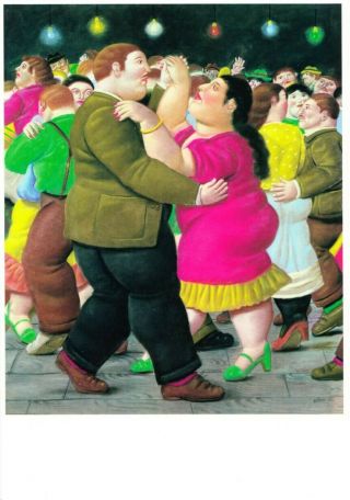 Dancers By Fernando Botero Art Postcard
