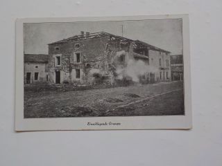 Wwi German Postcard War Building Einschlagende Granate Post Card Ww1