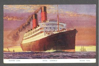 Postcard Cunard Line R.  M.  S.  Caronia Artist