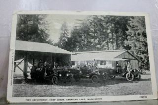 Washington Wa American Lake Camp Lewis Fire Department Postcard Old Vintage Card