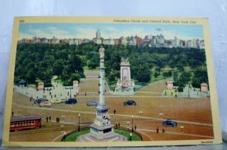 York Ny Nyc Central Park Columbus Circle Postcard Old Vintage Card View Post