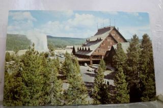 Yellowstone National Park Old Faithful Inn Upper Geyser Basin Postcard Old View