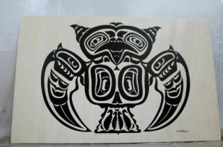 Indian Native American Pacific Northwest Coast Owl Postcard Old Vintage Card Pc