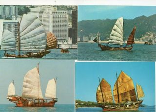 30 Postcards: Chinese Junks Boats & Ships Hong Kong Vintage & Modern