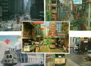 11 Postcards: Street Scenes With Trams Hong Kong