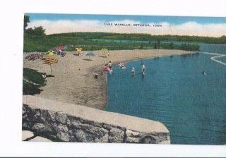 Vintage Postcard Linen Lake Wapello Ottumwa Iowa