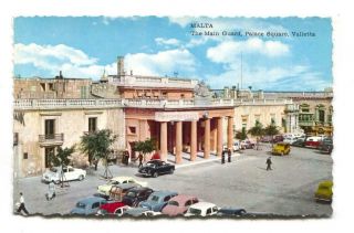 Valletta - The Main Guard,  Palace Square,  Vintage Cars - C1950 