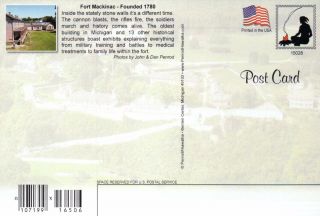 Fort Mackinac Island Michigan American Revolutionary War 1812,  Military Postcard 2