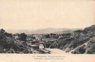 Greece Thessalie General View Of Elassona Bridge Panorama Postcard