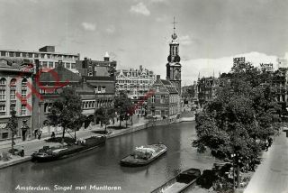 Picture Postcard::amsterdam,  Singel Met Munttoren