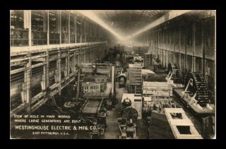 Us Postcard Westinghouse Electric Mfg Co Interior View East Pittsburgh