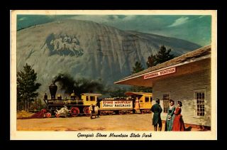 Dr Jim Stamps Us Georgia Stone Mountain State Park Railroad View Postcard