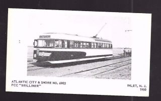 Vintage Postcard Atlantic City & Shore No 6902 Pcc Brilliner Electric Trolley