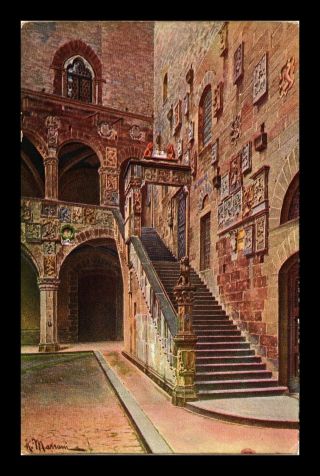 Dr Jim Stamps Scala Del Bargello Florence Italy Topical Painting Postcard