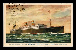 Dr Jim Stamps Us Holland America Tss Venndam Ship Topical View Postcard