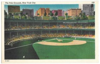 The Polo Grounds,  York City 155th & 8th Ave Vintage Postcard Home N Y Giants