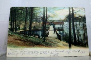 Jersey Nj Lakewood Kissing Bridge Postcard Old Vintage Card View Standard Pc