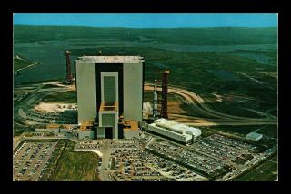 Us Postcard Vehicle Assembly Buidling At Nasa Kennedy Space Center Air View