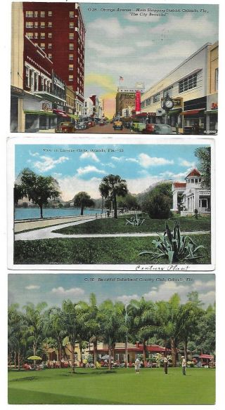 Orlando,  Fl - 3 Cards - Street Scenes - Country Club