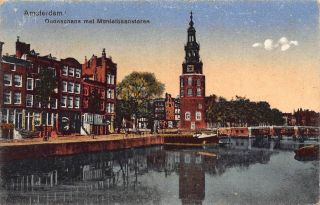 Netherlands Amsterdam Oudeschans Met Montelbaanstoren Postcard