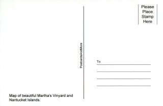 Greetings from Martha ' s Vineyard & Nantucket Island Massachusetts - Map Postcard 2