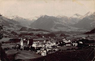 Austria Kitzbuhel Village Church General View Postcard