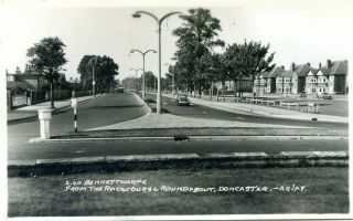 Bennetthorpe - Doncaster - View From Racecourse Roundabout - Real Photo Postcard