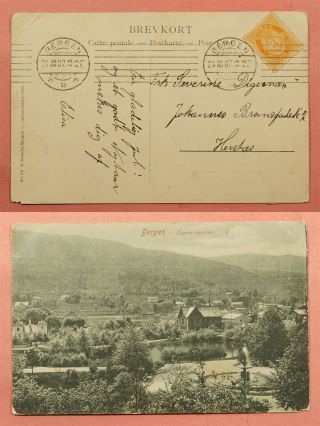 1907 Norway Bergen View Postcard