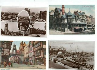 29 Vintage Postcards: Chester & Lancashire Area