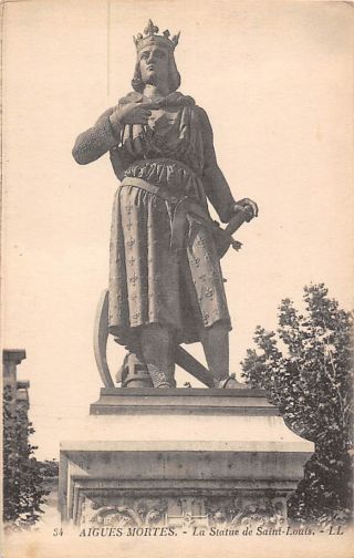 France Aigues Mortes La Statue De Saint Louis Monument