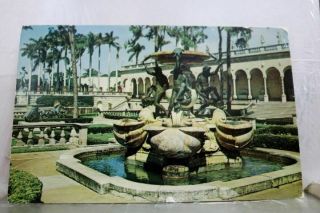 Florida Fl Turtle Fountain Ringling Museum Sarasota Postcard Old Vintage Card Pc