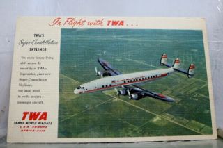 Ad Twa Trans World Airlines Constellation Postcard Old Vintage Card View