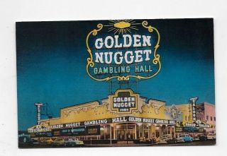 Vintage Postcard Golden Nugget Gambling Hall Casino Las Vegas Nv 37