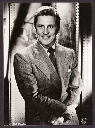 Kirk Douglas 1950s Real Photo Postcard From Norway