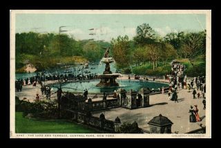 Us Postcard Lake And Terrace Central Park York City Landmark