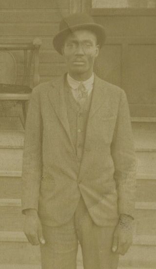 Early RPPC Black Americana Real Photo Postcard Man Gentleman 