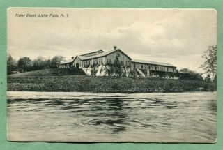 Old Postcard Little Falls Nj 1910 Filter Plant Passaic County Nj