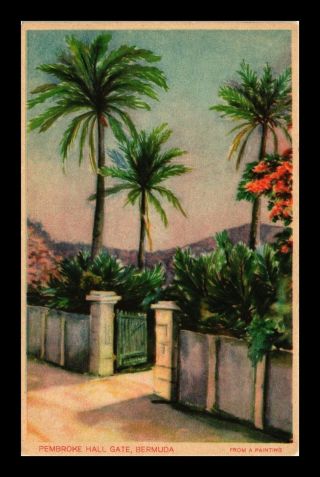 Dr Jim Stamps Pembroke Hall Gate Bermuda Topical View Postcard