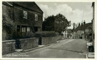Curry Rivel - High Street - Old Postcard View