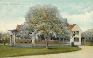 Rochester Ny Country Club Open Wrap Around Porch Flowering Spring Trees 1908 Pc