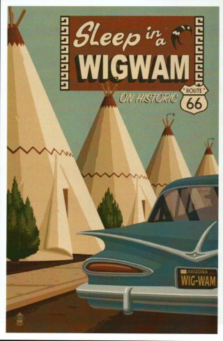 Wigwam Village Motel,  Holbrook Arizona,  Historic Route 66,  Car - Modern Postcard