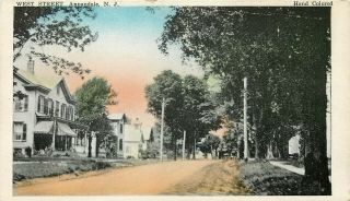 Jersey Hand Colored Postcard: West Street,  Annandale,  Nj Pub By Simon