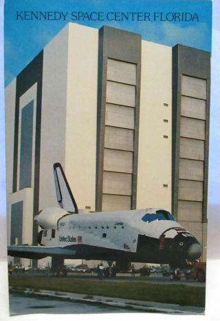 1980 Nasa Postcard The Shuttle Orbiter " Columbia " Kennedy Space Center Fl Bio