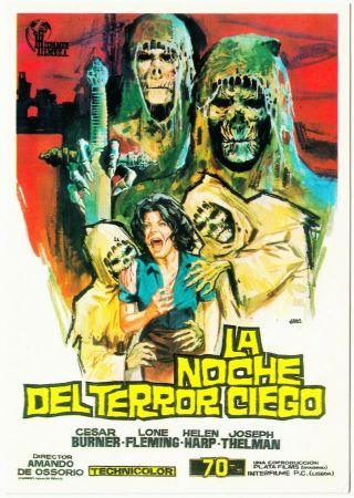 Postcard Of Tombs Of The Blind Dead Movie Spanish - La Noche Del Terror Ciego
