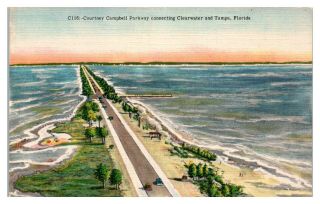Courtney Campbell Parkway,  Clearwater To Tampa,  Fl Postcard 251